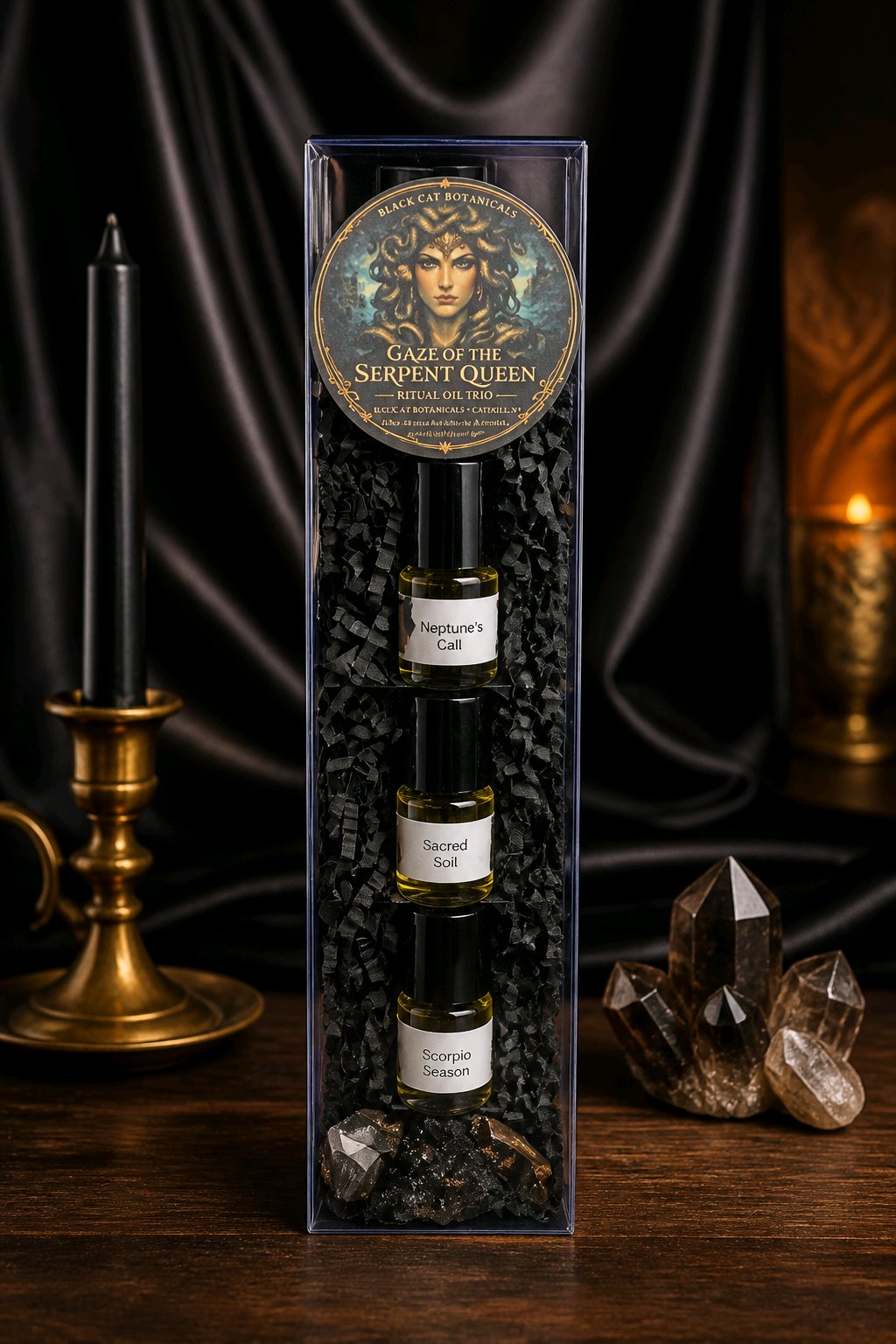 Gaze of the Serpent Queen Ritual Oil Trio