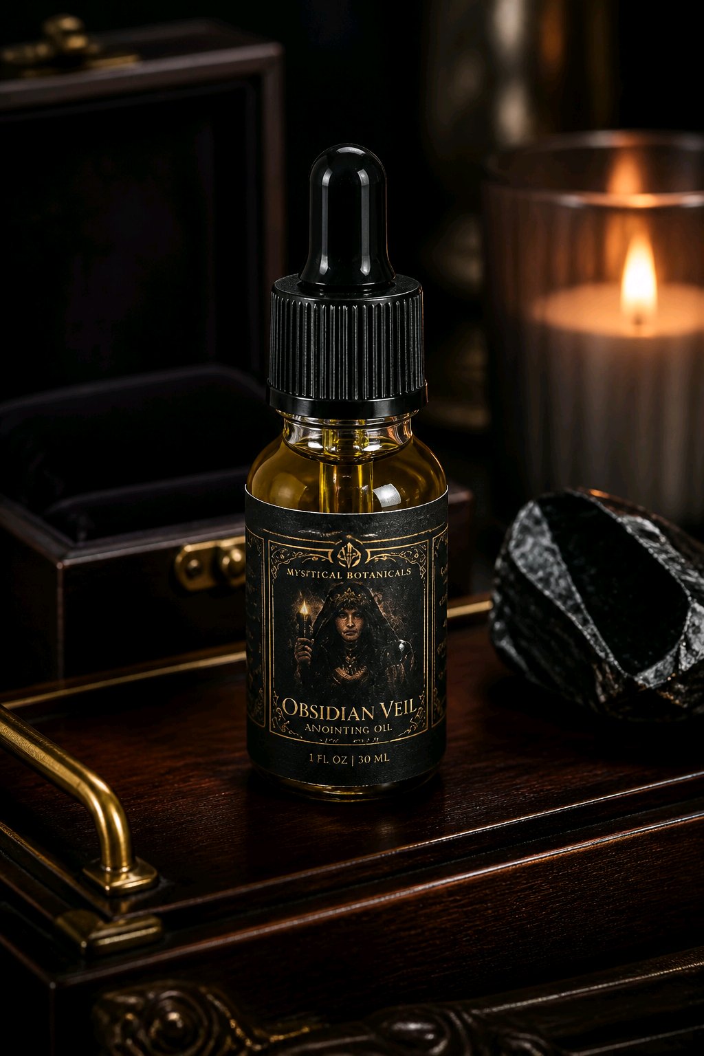 Obsidian Veil Ritual Oil | Shadow Work & Emotional Healing Oil