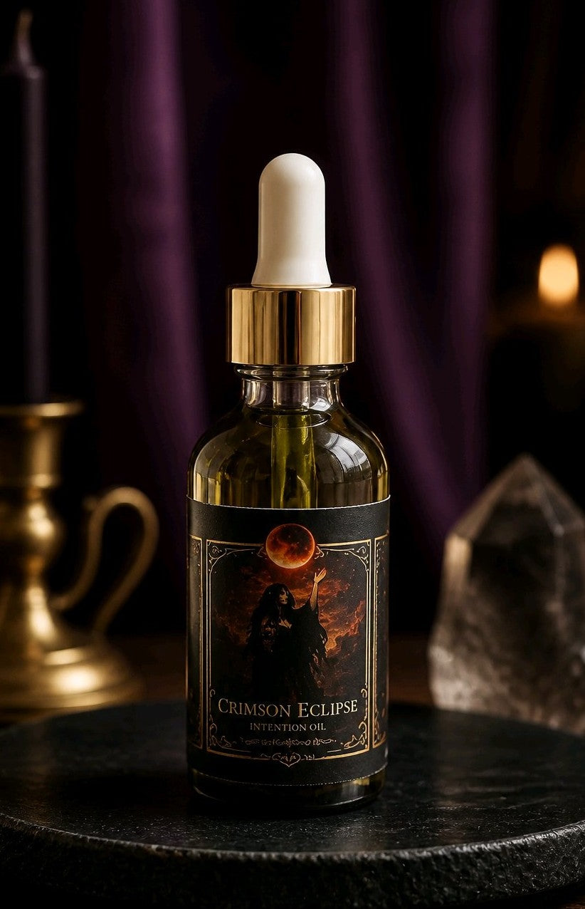 Crimson Eclipse Ritual Oil | Blood Moon Transformation & Shadow Work Oil