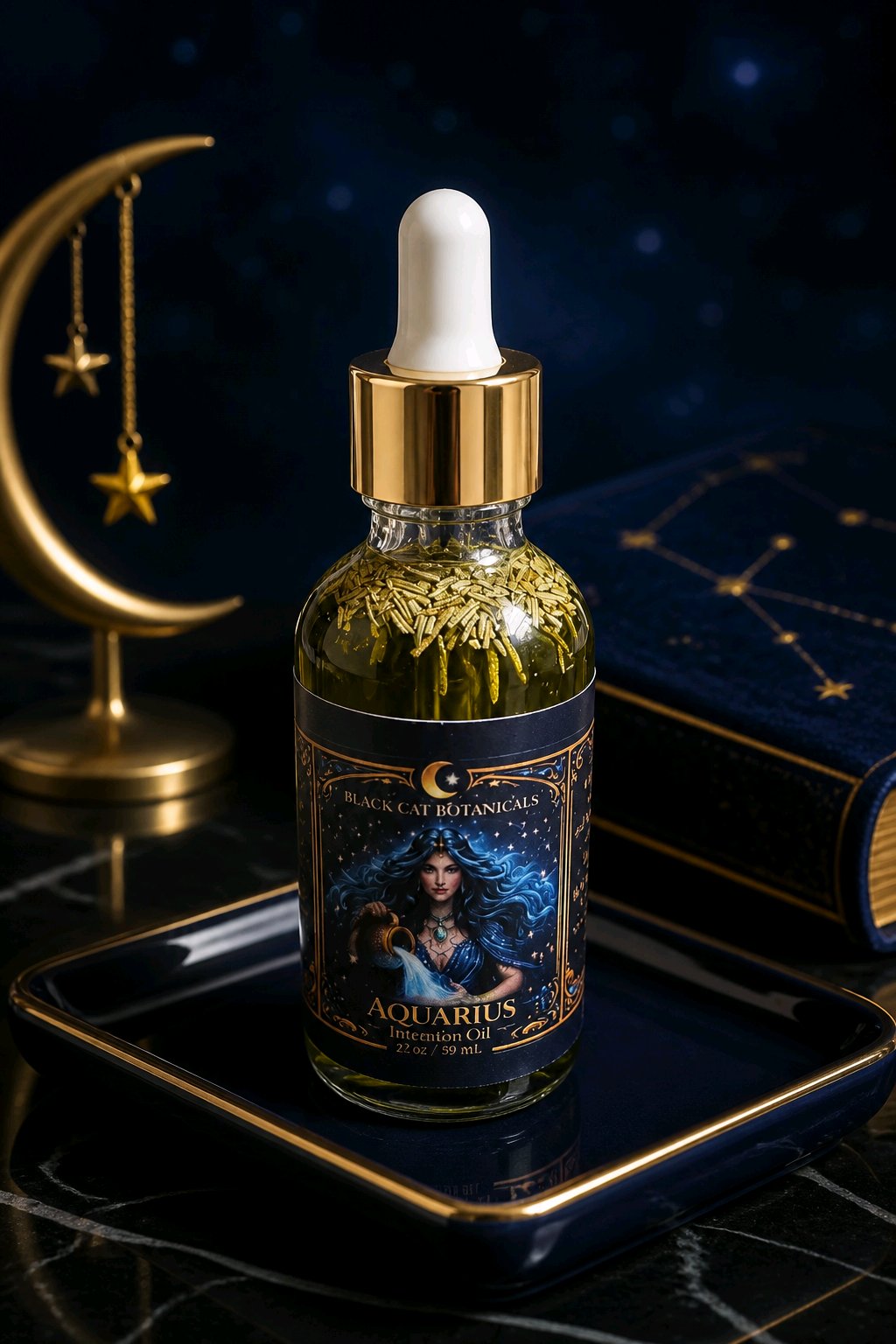 Aquarius Ritual Oil | Zodiac Ritual Oil | Black Cat Botanicals