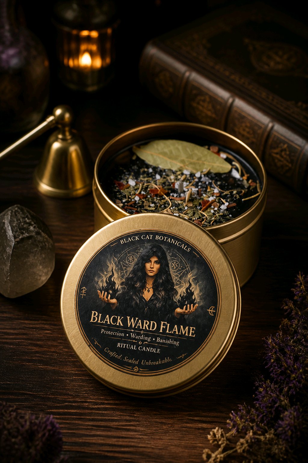 Black Ward Flame Ritual Candle