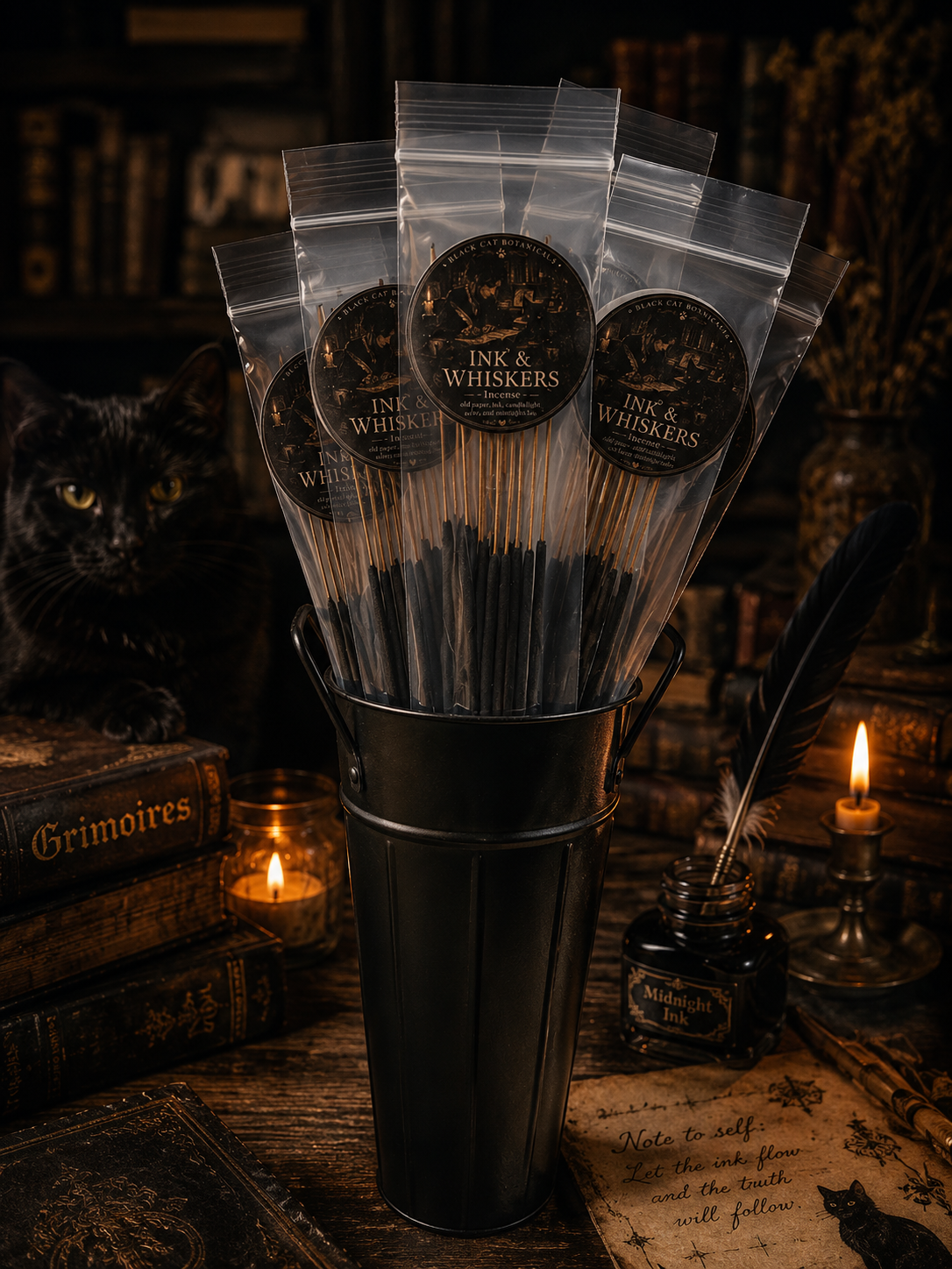 Ink & Whiskers Hand-Dipped Ritual Incense | 10 Stick Pack