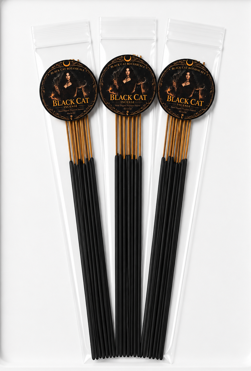 Black Cat Hand-Dipped Ritual Incense | 10 Stick Pack